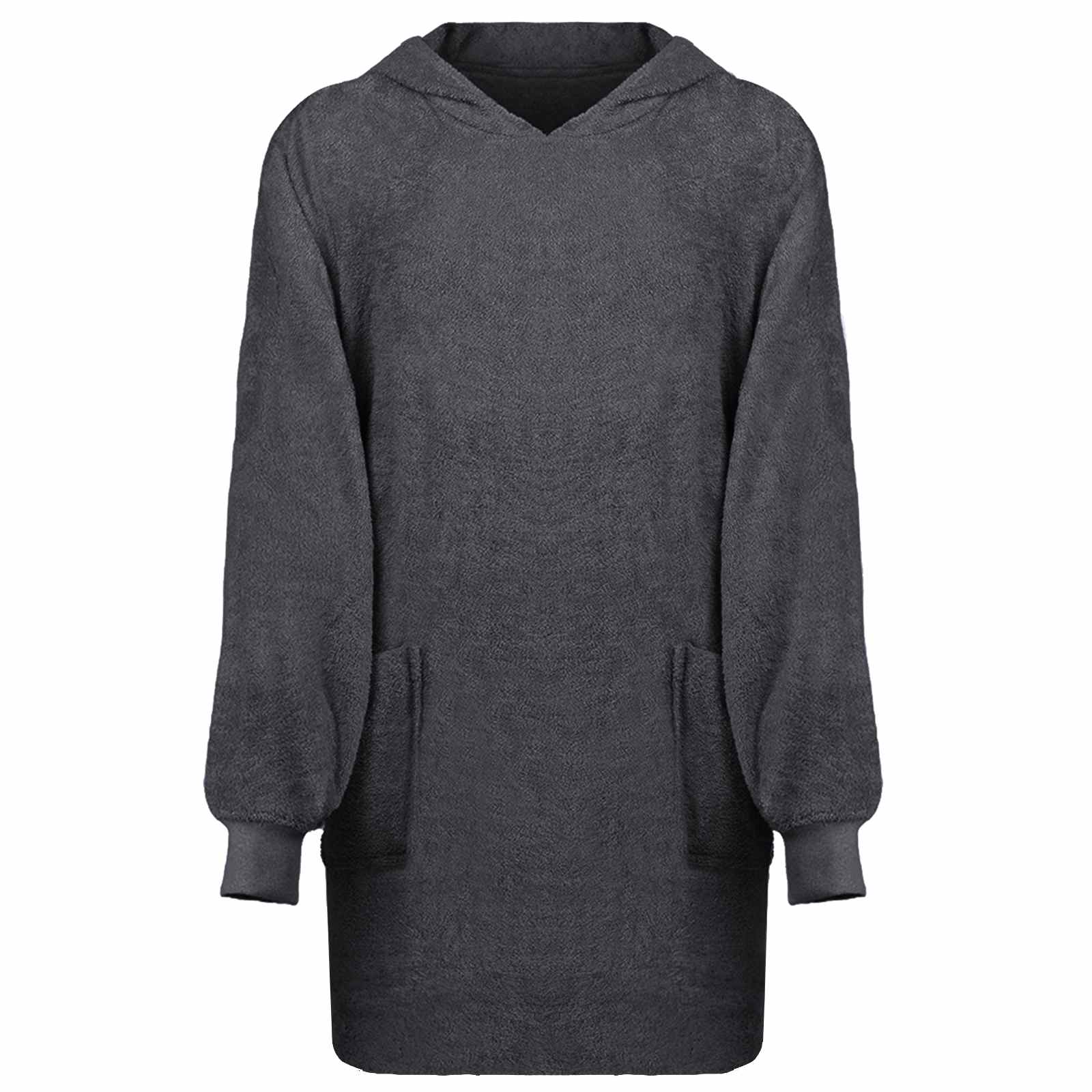 Anthrazit Decken-Hoodie KINN Baumwolle L