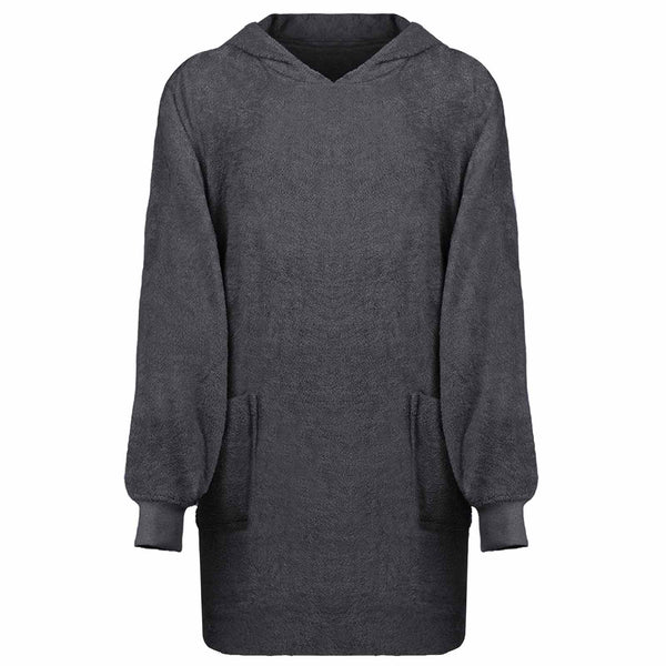 Anthrazit Decken-Hoodie KINN Baumwolle L