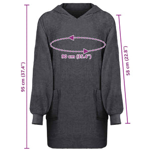 Anthrazit Decken-Hoodie KINN Baumwolle L