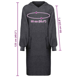 Decken-Hoodie Anthrazit XL Baumwolle