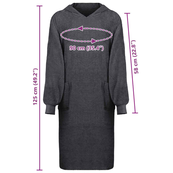 Decken-Hoodie Anthrazit XL Baumwolle