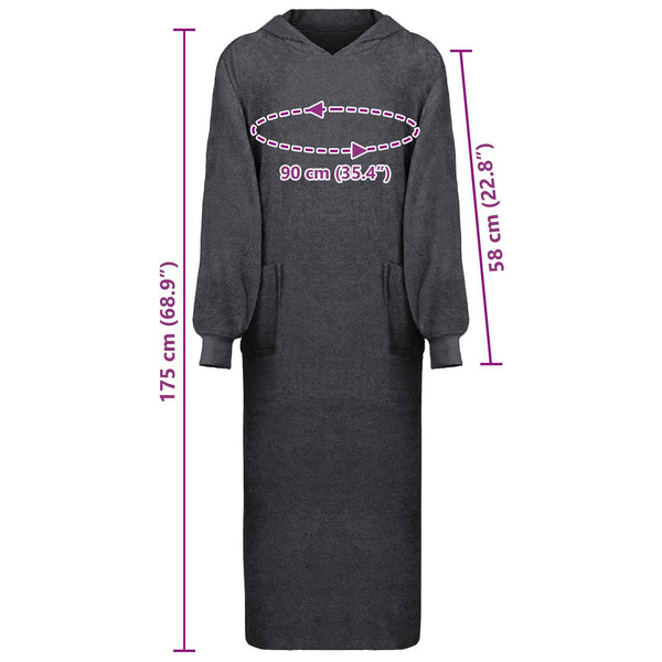 XXL Decken-Hoodie Anthrazit Baumwolle