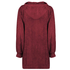Decken-Hoodie KINN Rot L Baumwolle