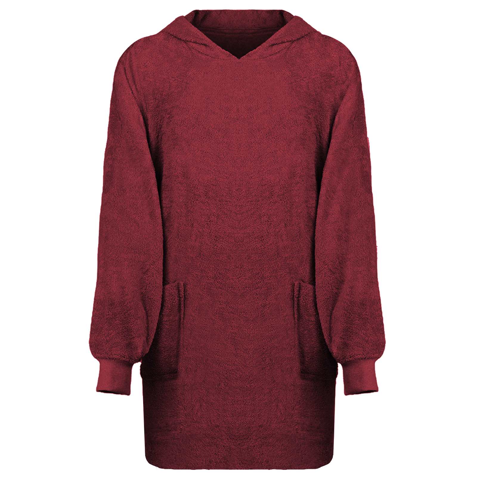 Decken-Hoodie KINN Rot L Baumwolle