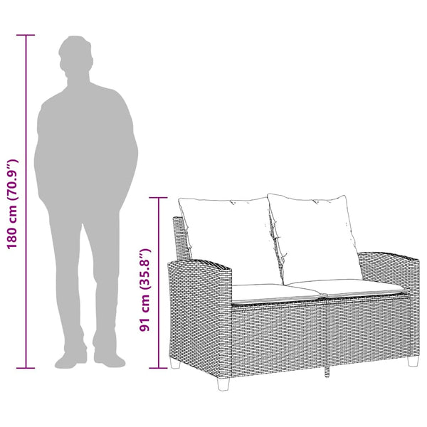 2-Sitzer Gartensofa mit Tisch & Kissen