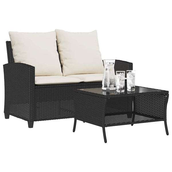 2-Sitzer Gartensofa mit Tisch & Kissen