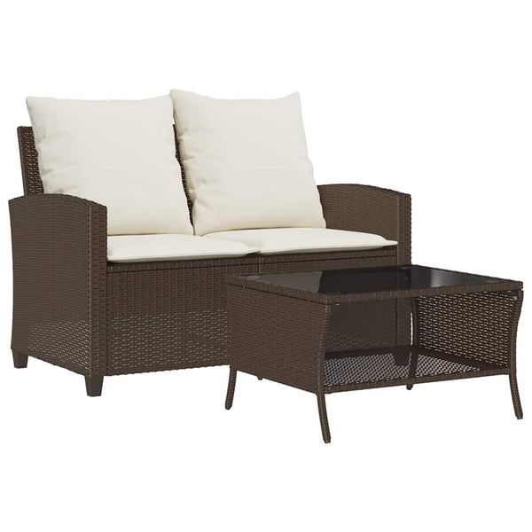 2-Sitzer Gartensofa mit Tisch & Kissen