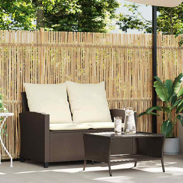 2-Sitzer Gartensofa mit Tisch & Kissen