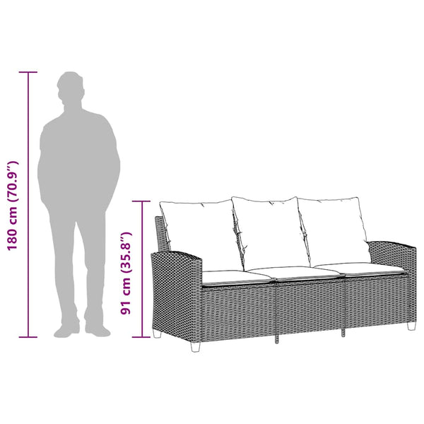 3-Sitzer Gartensofa mit Tisch & Kissen