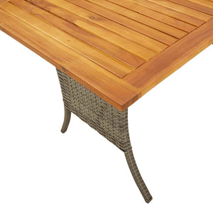 Gartensofa 3-Sitzer Grau mit Tisch & Kissen
