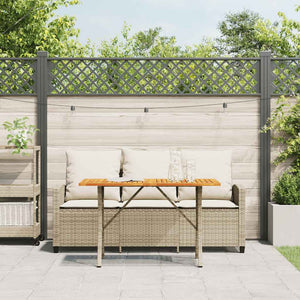 3-Sitzer Gartensofa Beige Poly Rattan mit Tisch