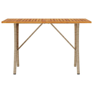 3-Sitzer Gartensofa Beige Poly Rattan mit Tisch