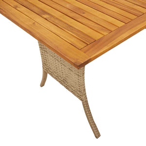 3-Sitzer Gartensofa Beige Poly Rattan mit Tisch