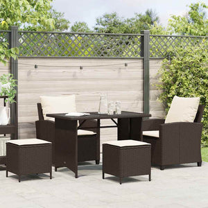 vidaXL Ensemble de canapés de jardin 4 pcs avec coussins résine tressée marron