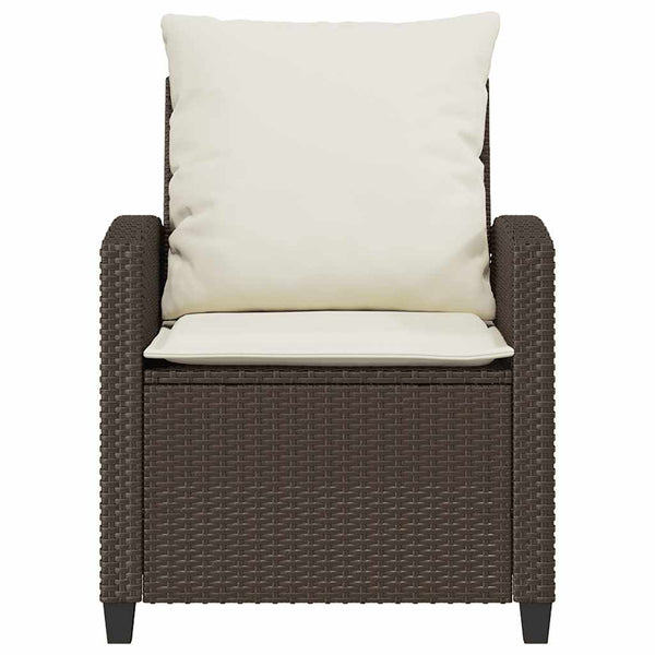 vidaXL Ensemble de canapés de jardin 4 pcs avec coussins résine tressée marron