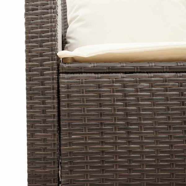vidaXL Ensemble de canapés de jardin 4 pcs avec coussins résine tressée marron