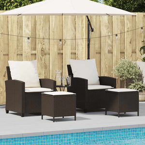 vidaXL Ensemble de canapés de jardin 4 pcs avec coussins résine tressée marron