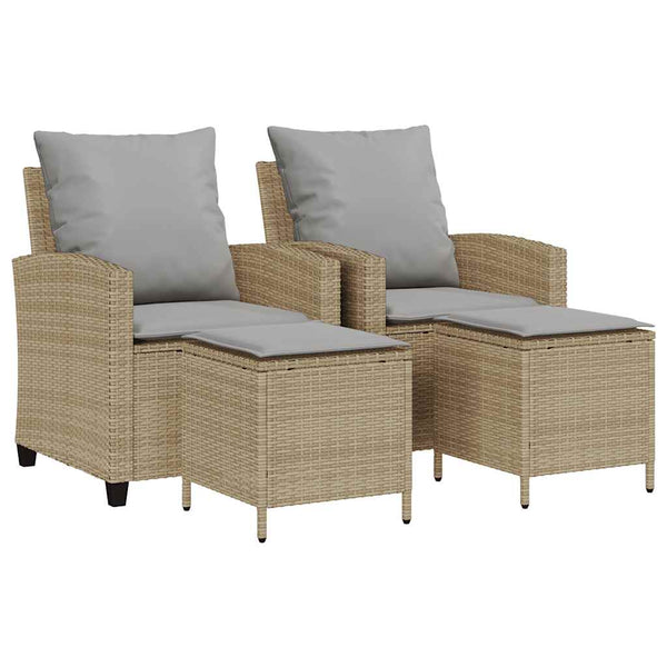 vidaXL Ensemble de canapés de jardin 4 pcs avec coussins Beige résine tressée