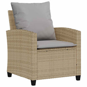 vidaXL Ensemble de canapés de jardin 4 pcs avec coussins Beige résine tressée
