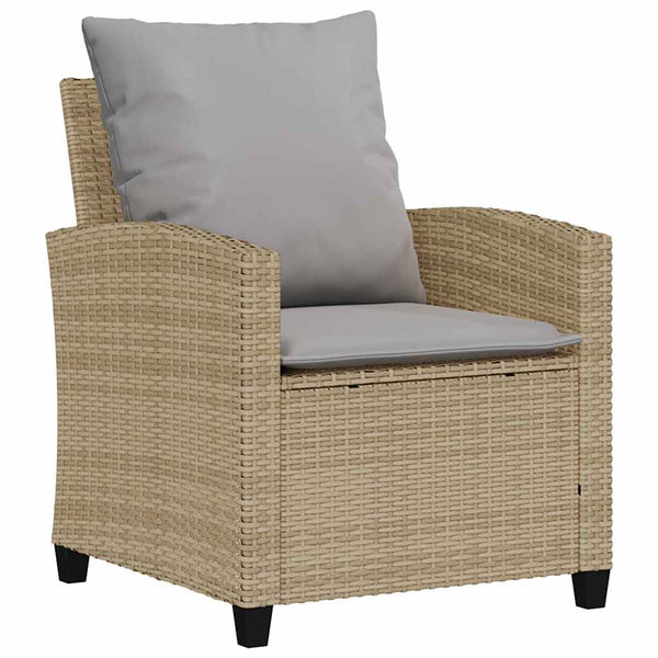 vidaXL Ensemble de canapés de jardin 4 pcs avec coussins Beige résine tressée