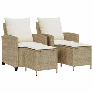 vidaXL Ensemble de canapés de jardin 4 pcs avec coussins Beige résine tressée