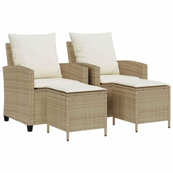 vidaXL Ensemble de canapés de jardin 4 pcs avec coussins Beige résine tressée