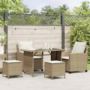 vidaXL Ensemble de canapés de jardin 4 pcs avec coussins Beige résine tressée