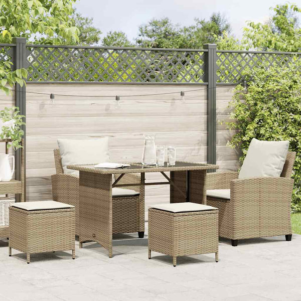 vidaXL Ensemble de canapés de jardin 4 pcs avec coussins Beige résine tressée