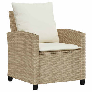 vidaXL Ensemble de canapés de jardin 4 pcs avec coussins Beige résine tressée