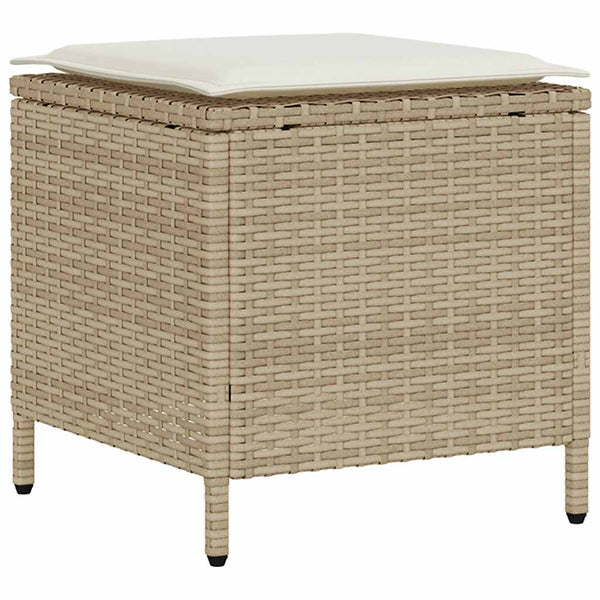 vidaXL Ensemble de canapés de jardin 4 pcs avec coussins Beige résine tressée
