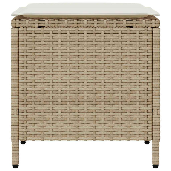 vidaXL Ensemble de canapés de jardin 4 pcs avec coussins Beige résine tressée