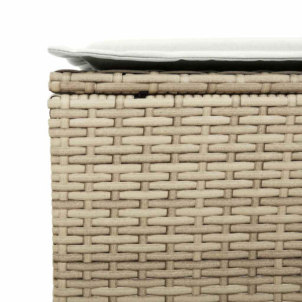 vidaXL Ensemble de canapés de jardin 4 pcs avec coussins Beige résine tressée