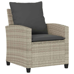 vidaXL Salon de jardin 4 pcs avec coussins Gris clair résine tressée