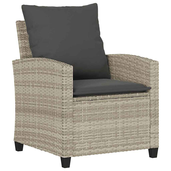 vidaXL Salon de jardin 4 pcs avec coussins Gris clair résine tressée
