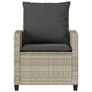 vidaXL Salon de jardin 4 pcs avec coussins Gris clair résine tressée