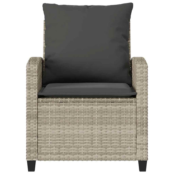 vidaXL Salon de jardin 4 pcs avec coussins Gris clair résine tressée