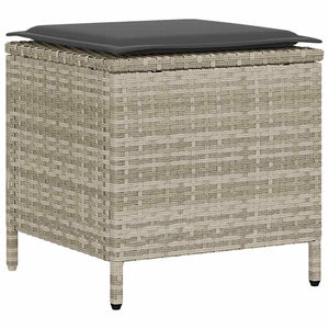 vidaXL Salon de jardin 4 pcs avec coussins Gris clair résine tressée