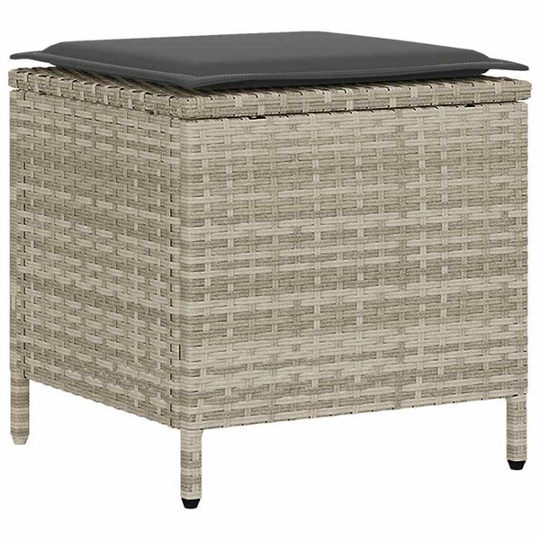 vidaXL Salon de jardin 4 pcs avec coussins Gris clair résine tressée