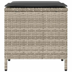 vidaXL Salon de jardin 4 pcs avec coussins Gris clair résine tressée