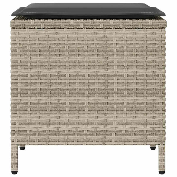vidaXL Salon de jardin 4 pcs avec coussins Gris clair résine tressée