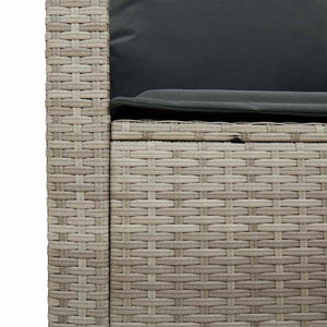 vidaXL Salon de jardin 4 pcs avec coussins Gris clair résine tressée