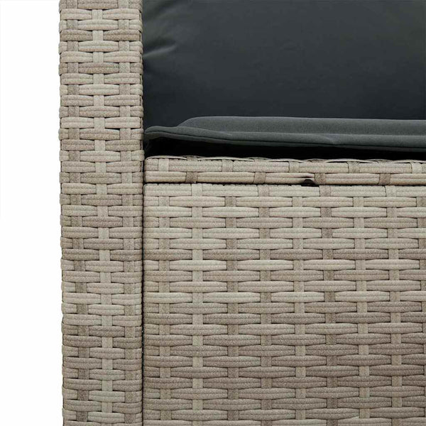 vidaXL Salon de jardin 4 pcs avec coussins Gris clair résine tressée