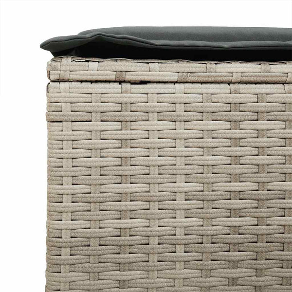 vidaXL Salon de jardin 4 pcs avec coussins Gris clair résine tressée