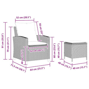 vidaXL Salon de jardin 4 pcs avec coussins Gris clair résine tressée
