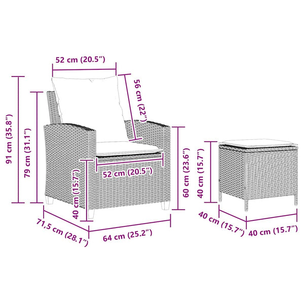 vidaXL Salon de jardin 4 pcs avec coussins Gris clair résine tressée