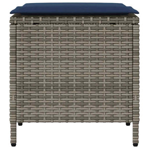 4-tlg. Garten-Sofagarnitur mit Kissen Grau Poly Rattan