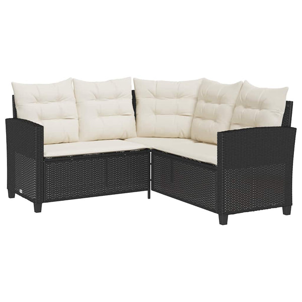 L-förmiges Gartensofa mit Tisch & Kissen