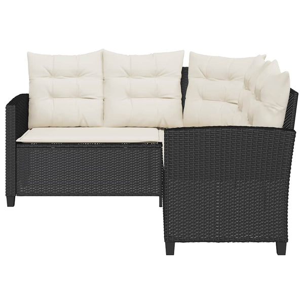 L-förmiges Gartensofa mit Tisch & Kissen