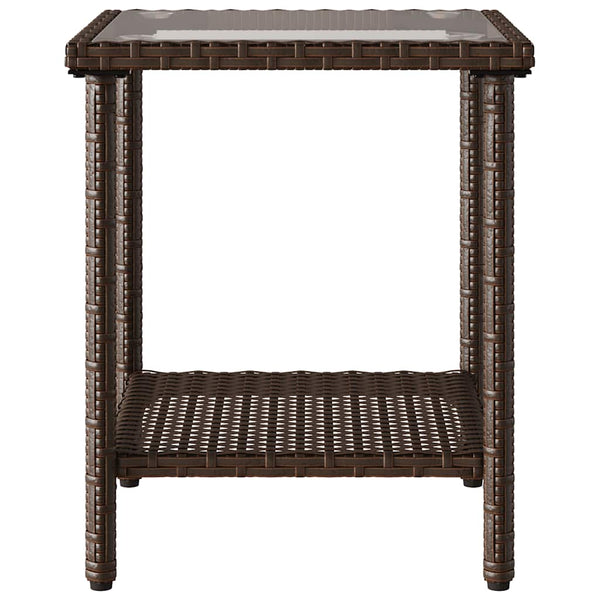 L-förmiges Gartensofa mit Tisch Braun Poly Rattan