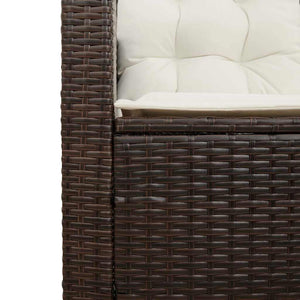 L-förmiges Gartensofa mit Tisch Braun Poly Rattan